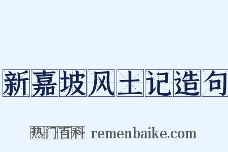 新嘉坡风土记造句是什么意思的图片